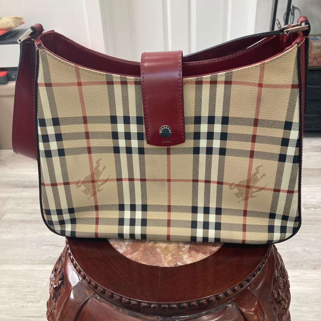 Pre-Loved Vintage Burberry London Check Shoulder Handbag